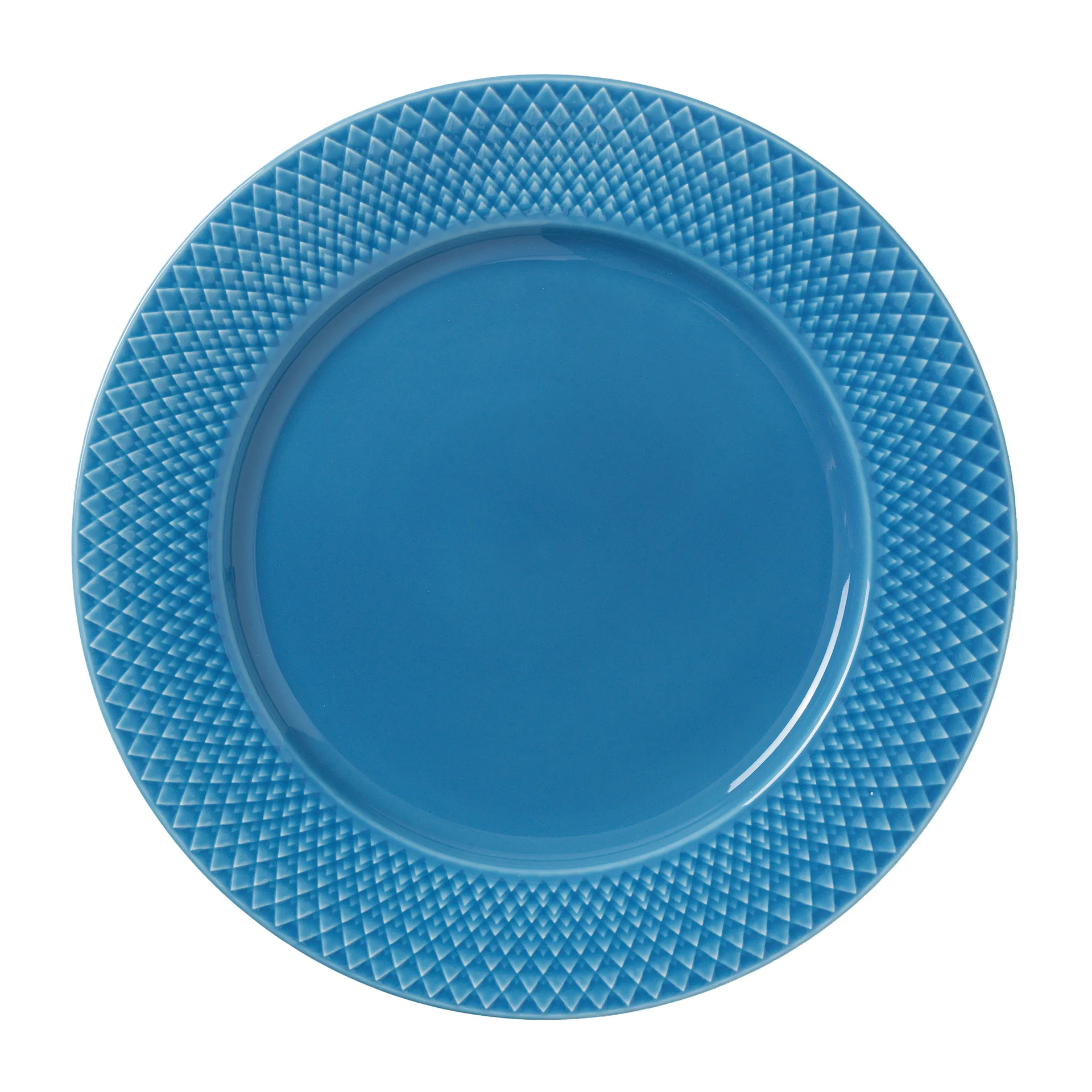 Lyngby Porcelæn - Rhombe Color Middagstallerken 27 Cm - Blå