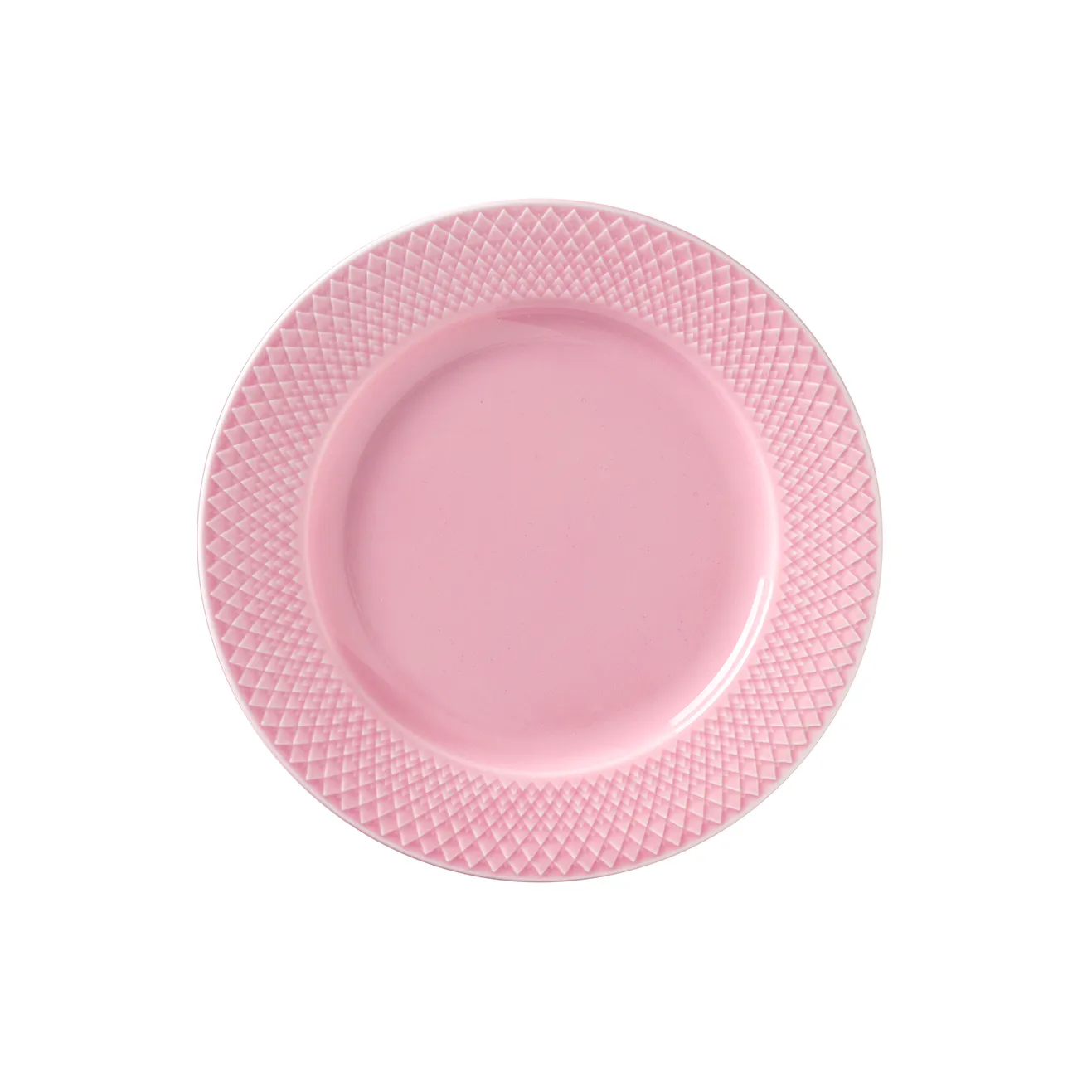 Lyngby Porcelæn - Rhombe Color Frokosttallerken 21 Cm - Rosa