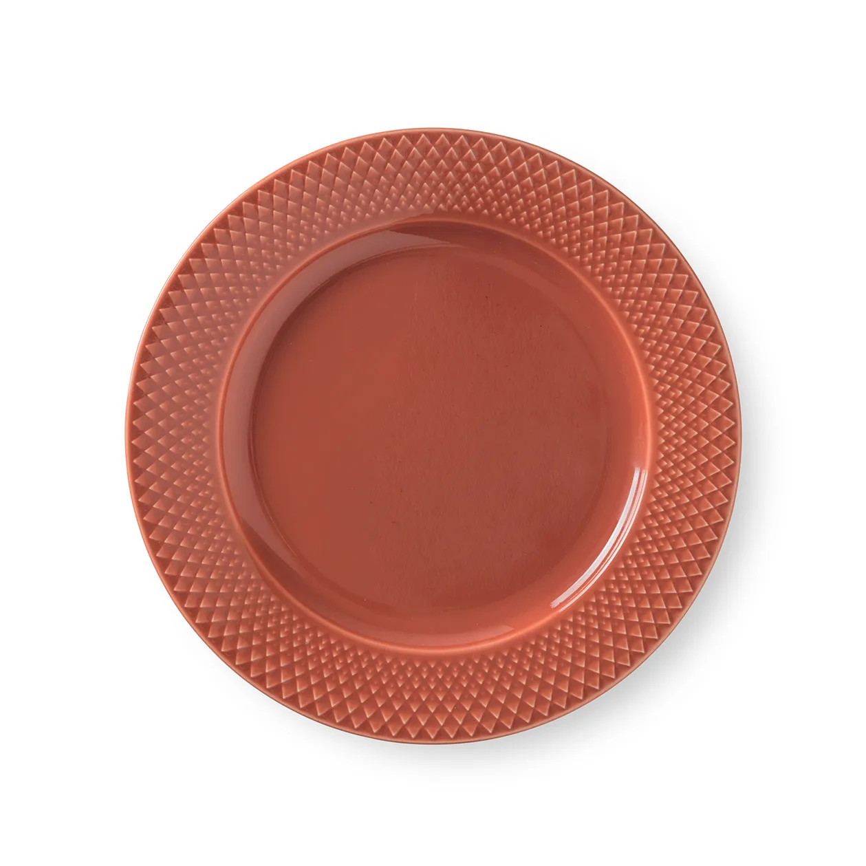 Lyngby Porcelæn - Rhombe Color Frokosttallerken 23 Cm - Terrakotta