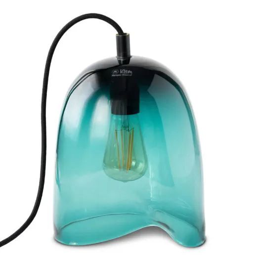 Klem glas lampa medium 28x20 cm, Turkos