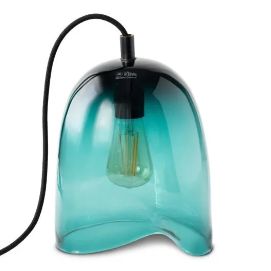 Magnor Klem glas lampe medium 28x20 cm Turkis