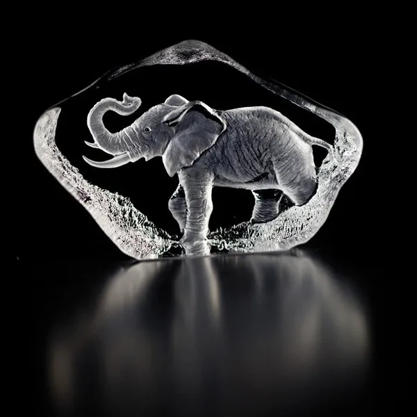 Wildlife Elefant skulptur, glas