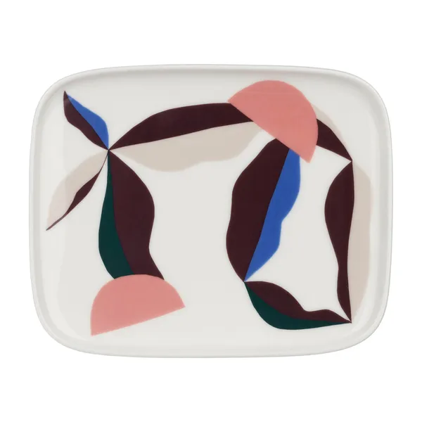Berry tallrik 15x12 cm, White-blue-powder-darkwine