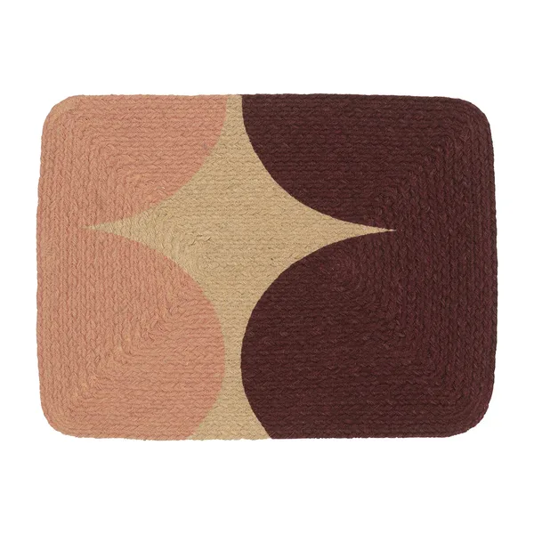 Härkä Jute bordstablett, Jute-burgundy-peach