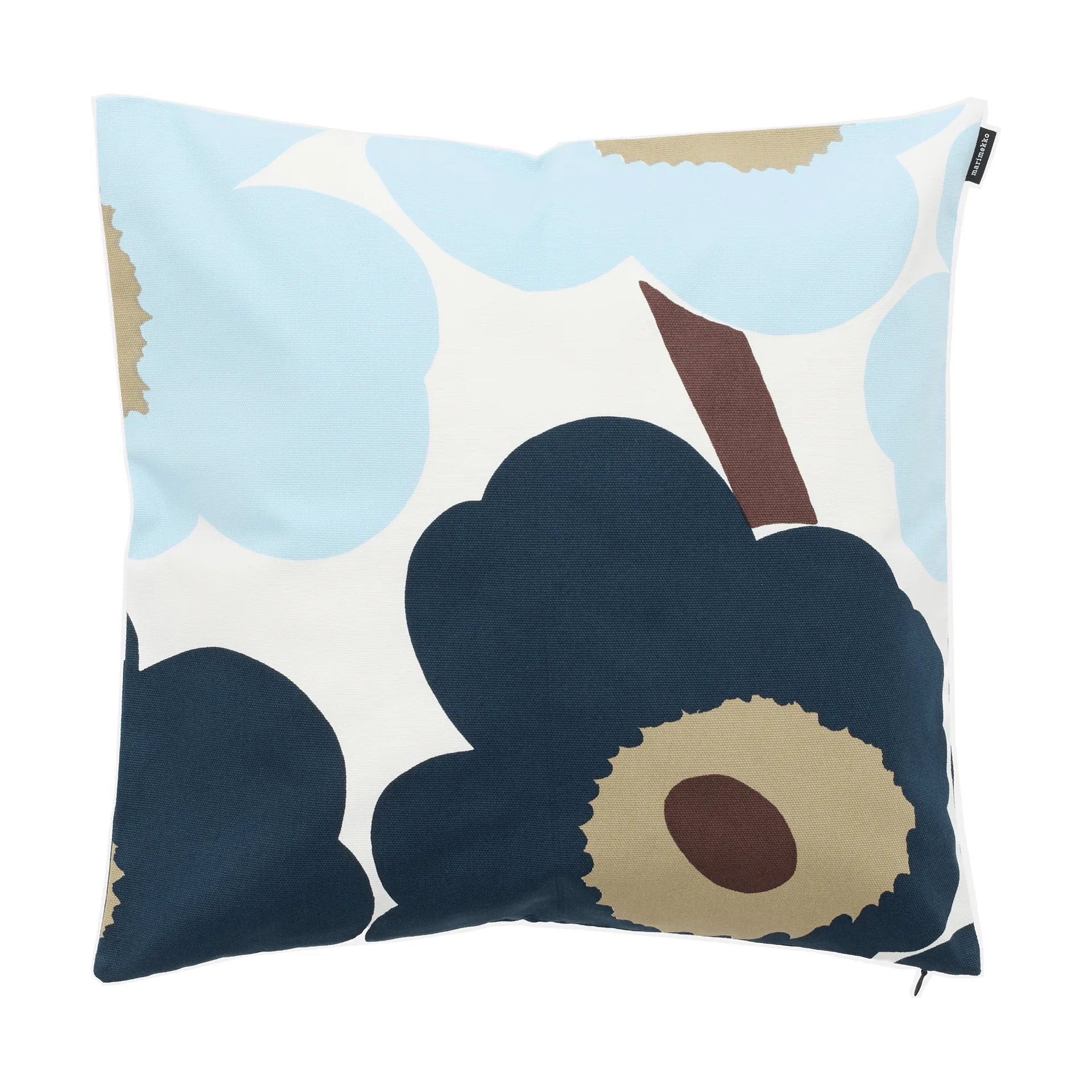 Marimekko Housse de coussin Unikko cm White-blueberry-cold blue-dark brown