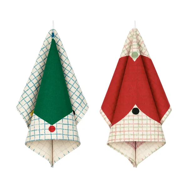 Kalendi & Losange kökshandduk 43x60 cm 2 delar, Cotton-red