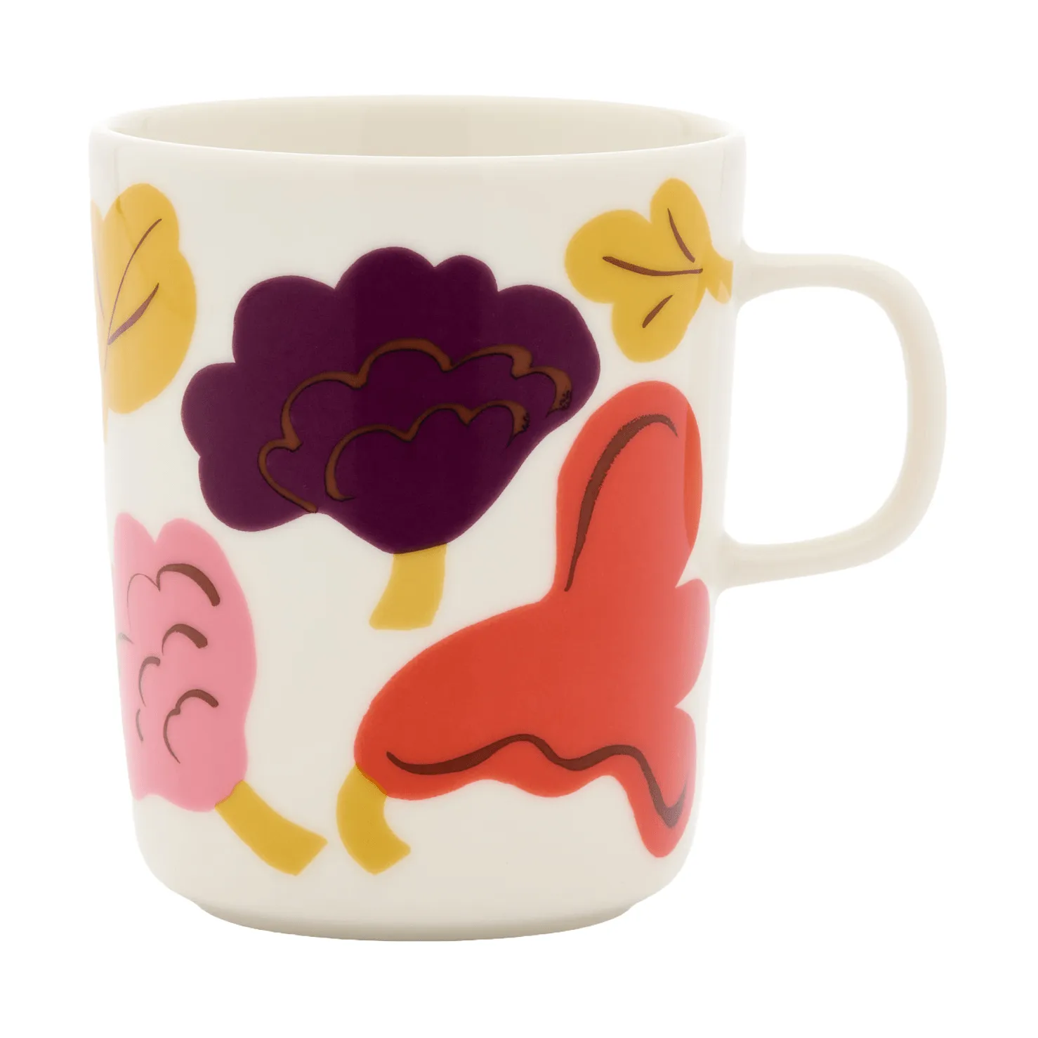 Marimekko Kukasta Kukkaan mugg White-pink-terrac-plum, 25 cl