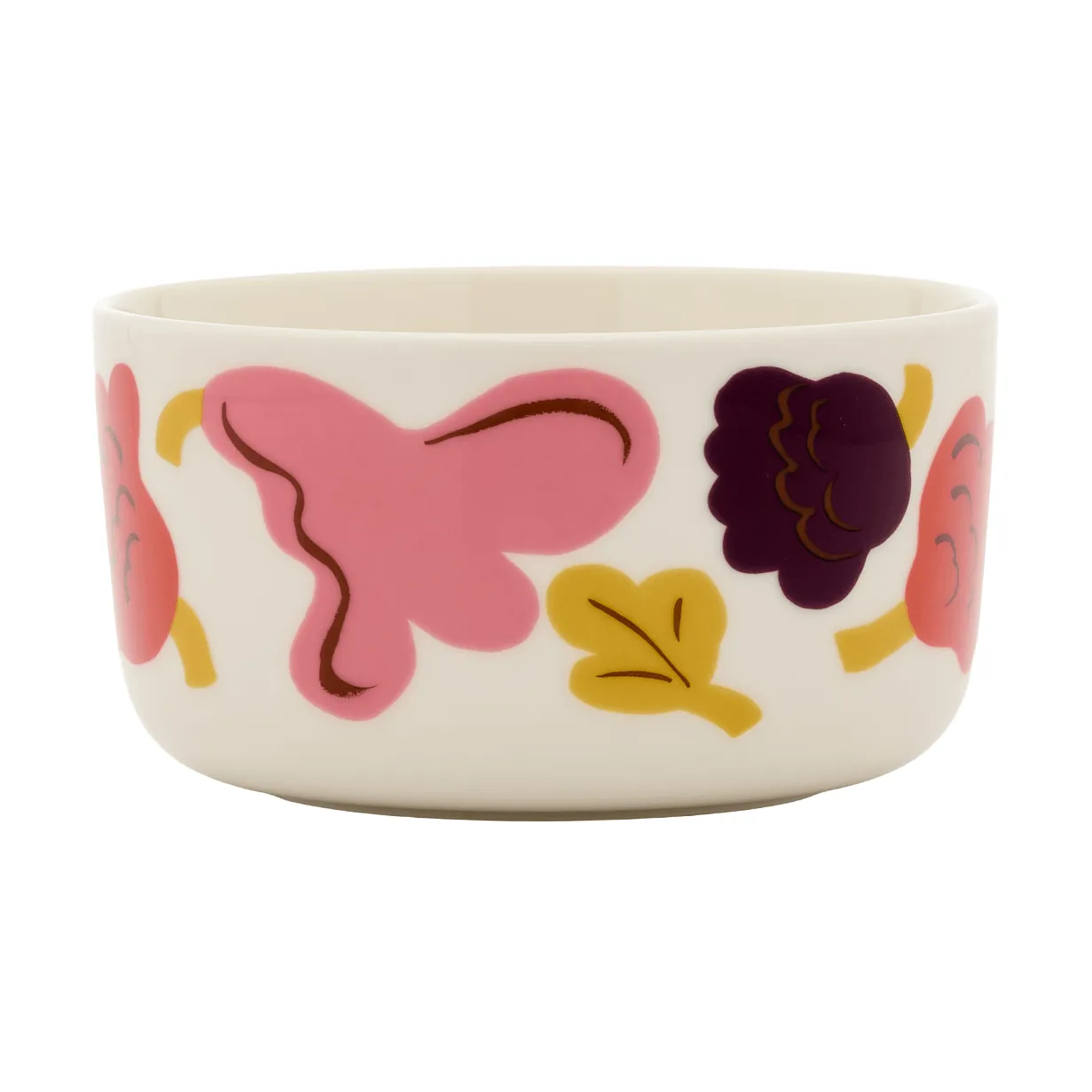 Marimekko Kukasta Kukkaan skål White-pink-terrac-plum, 50 cl
