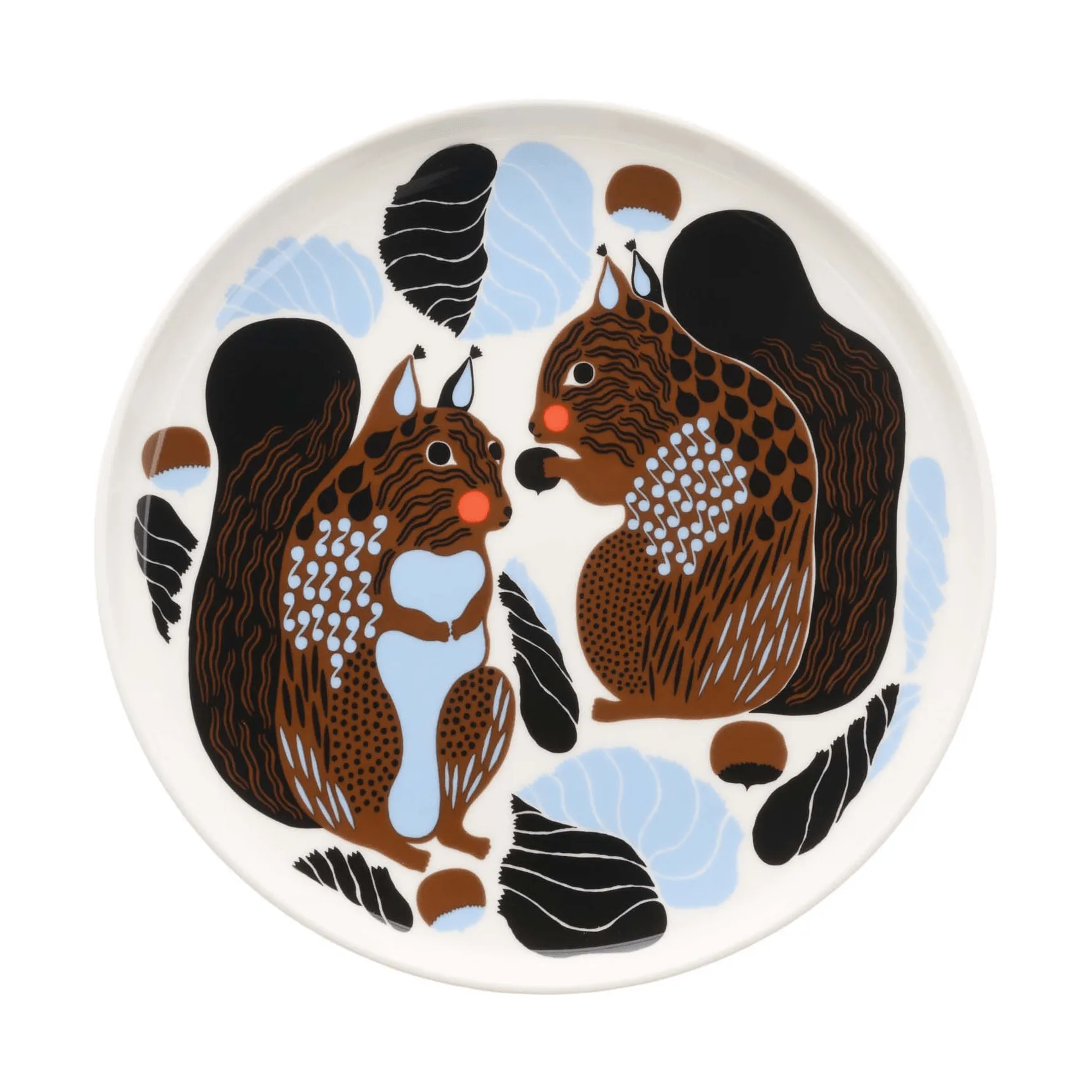 Marimekko Kurre tallerken White-brown-black-light blue
