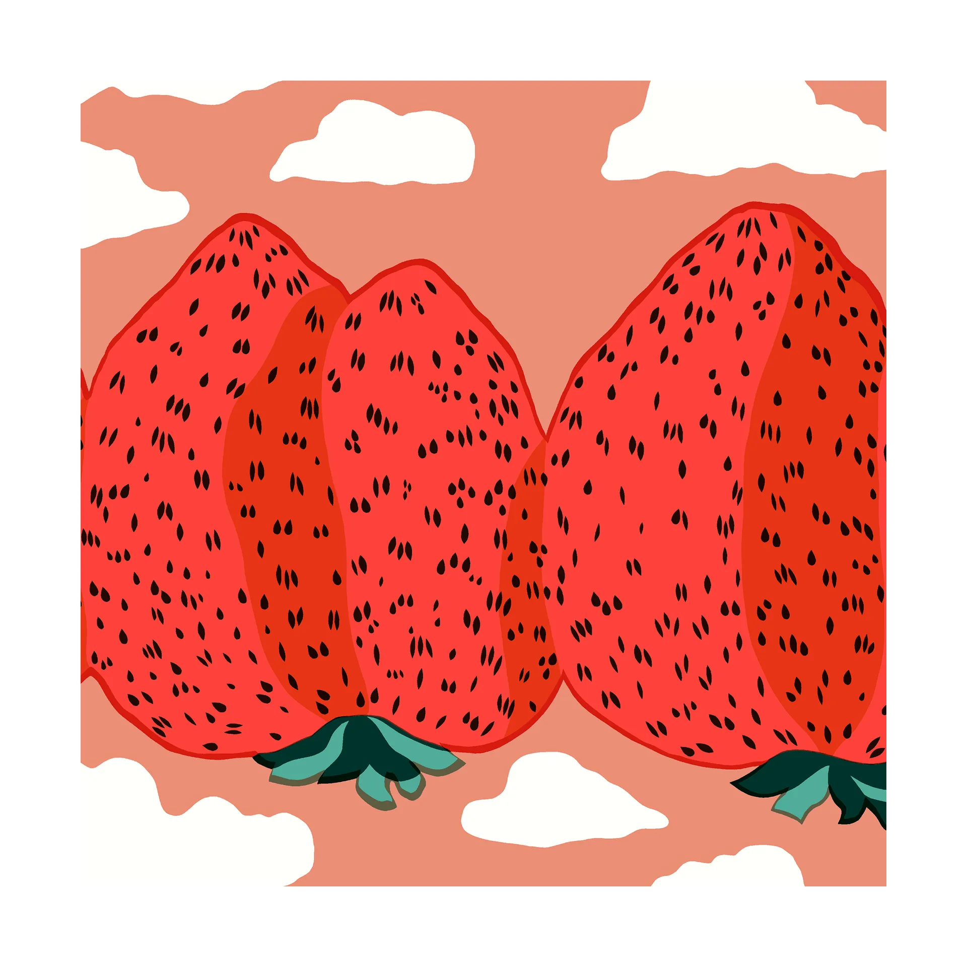 Marimekko Mansikkavuoret serviet 33x33 cm 20-pak Red