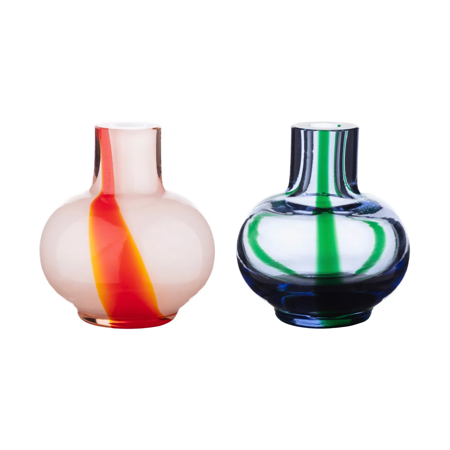 Marimekko Mini vase 2 dele Light blue-dark green-red-white