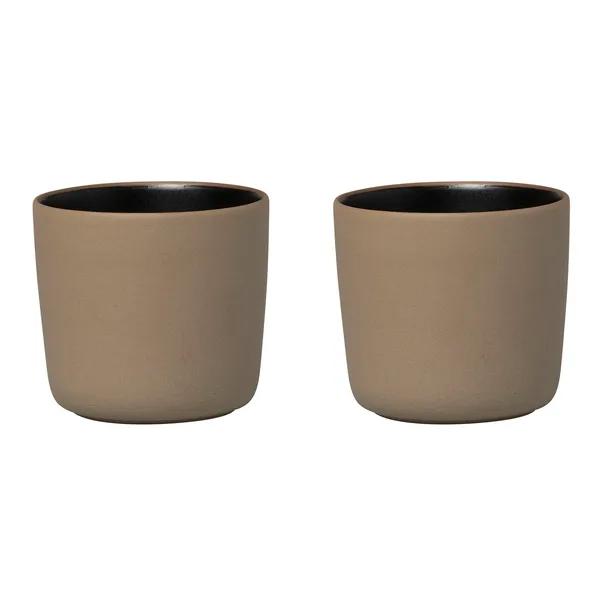 Oiva kaffekopp utan öra 20 cl 2-pack, Brun