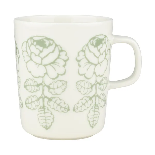 Oiva Vihkiruusu mugg, White, sage, 25 cl