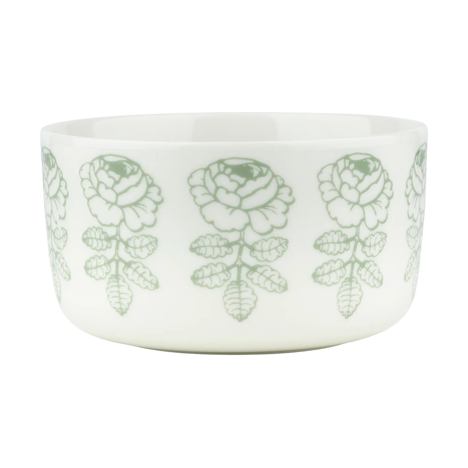 Marimekko Oiva Vihkiruusu skål White, sage, 0,5 L