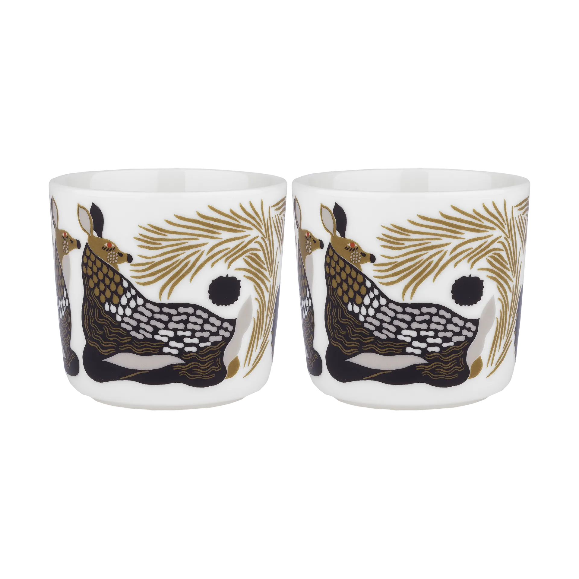 Marimekko Peura kaffekopp utan öra 20 cl 2-pack White-coal-mud-light grey