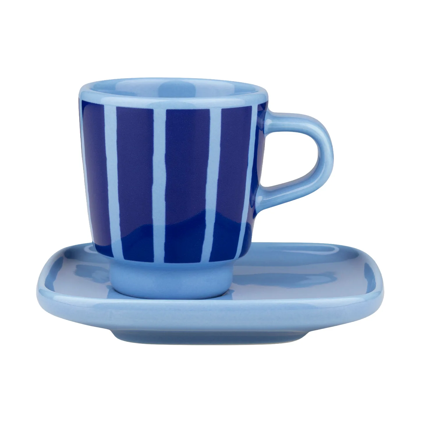 Marimekko Piccolo espressokop med underkop Light blue-blue, 5 cl