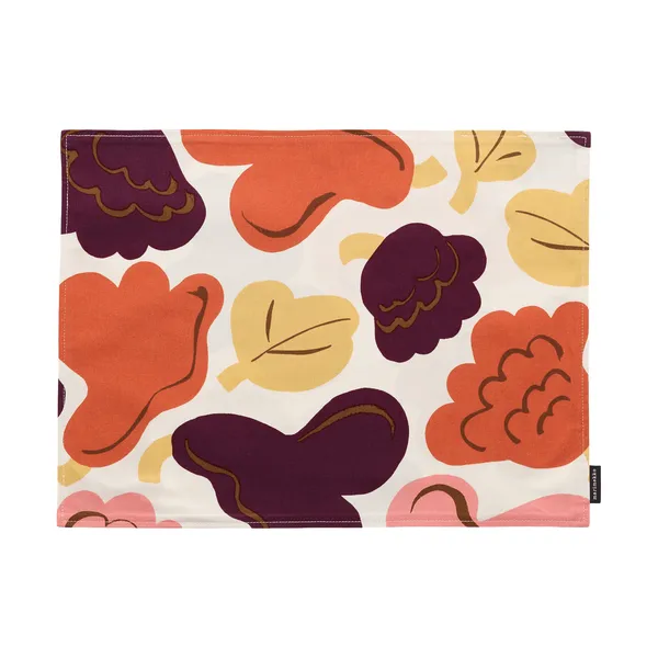 Pieni Kukasta Kukkaan Acryl bordstablett, Off white-plum-pink-terracotta