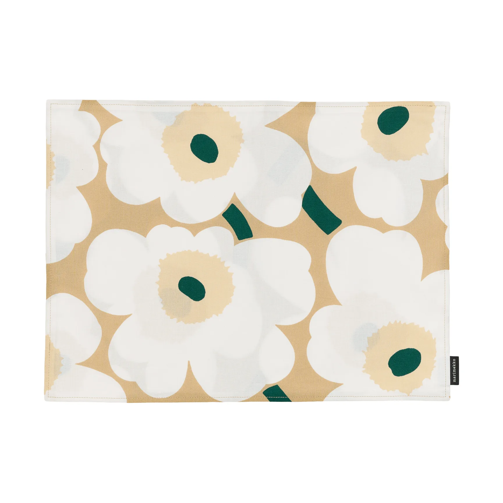 Marimekko Pieni Unikko dækkeserviet akryl Sand-white-hay-emerald