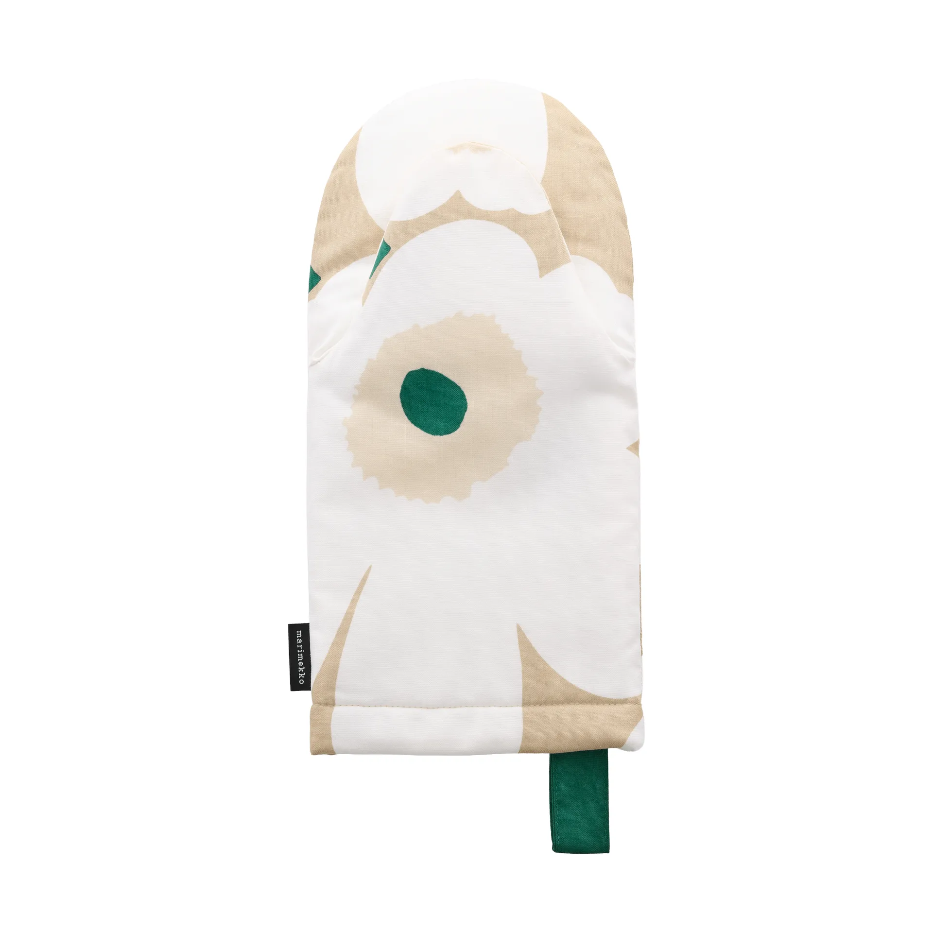 Marimekko Pieni Unikko grydehandske Sand-white-hay-emerald