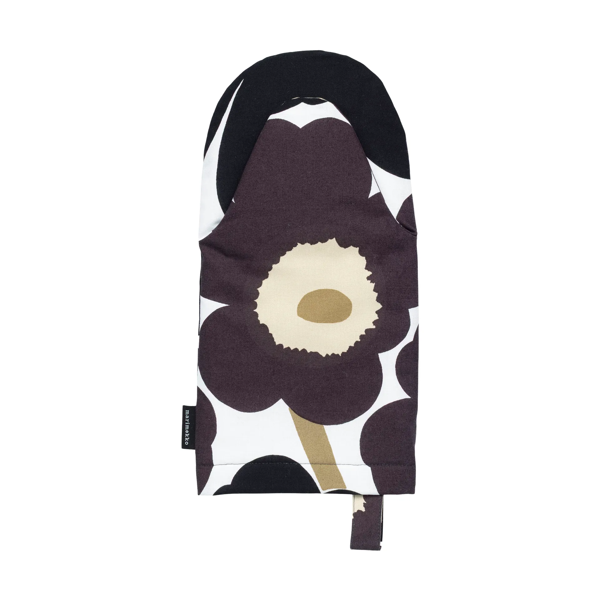 Marimekko Pieni Unikko grydehandske White-dark grey-beige