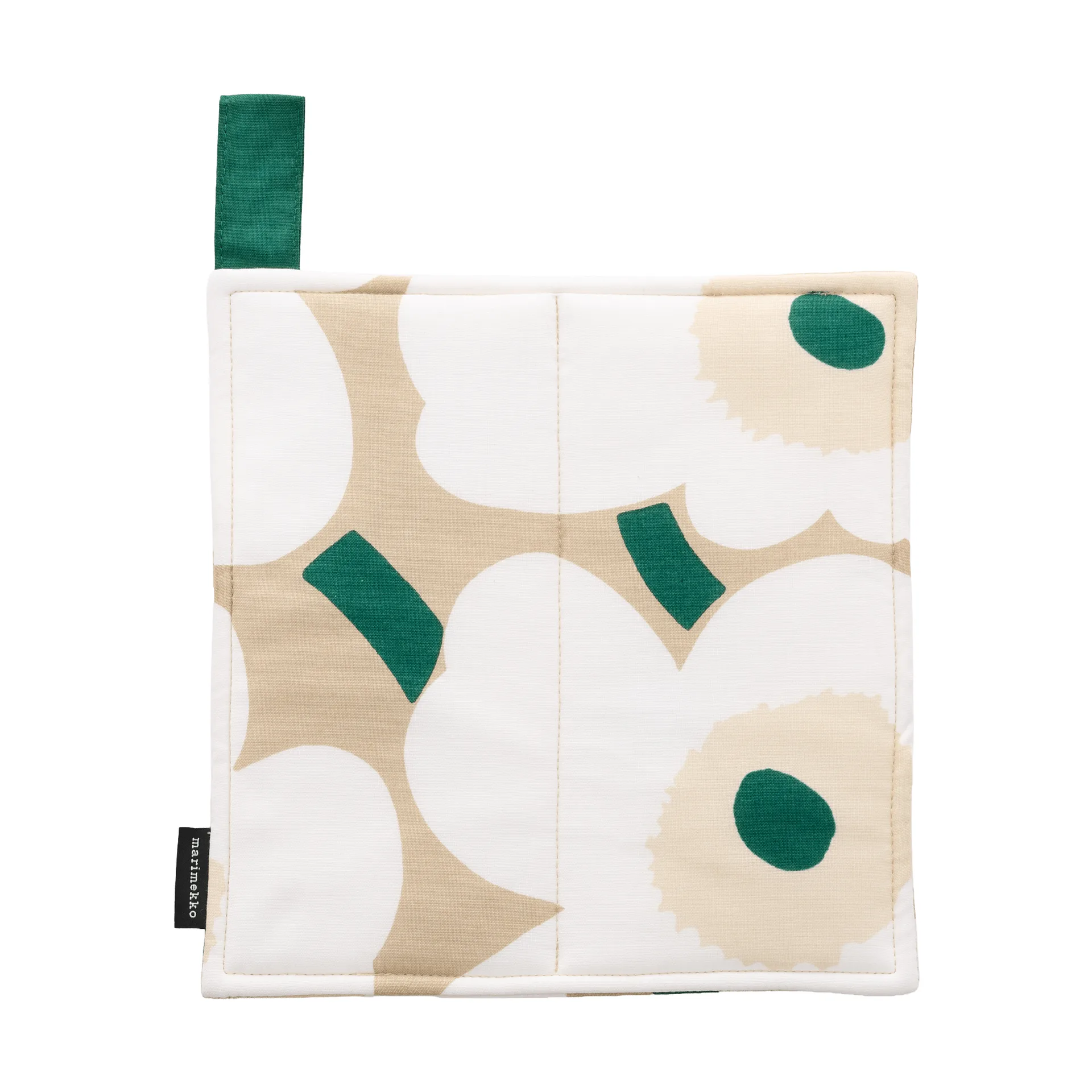 Marimekko Pieni Unikko grydelap 21,5x21,5 cm Sand-white-hay-emerald