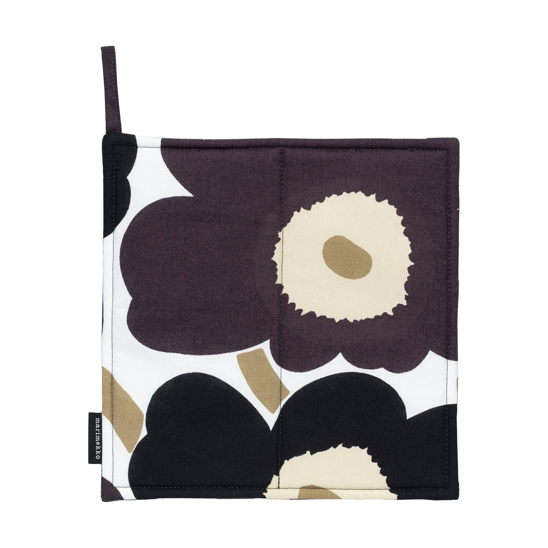 Marimekko Pieni Unikko grydelap 21,5x21,5 cm White-dark grey-beige