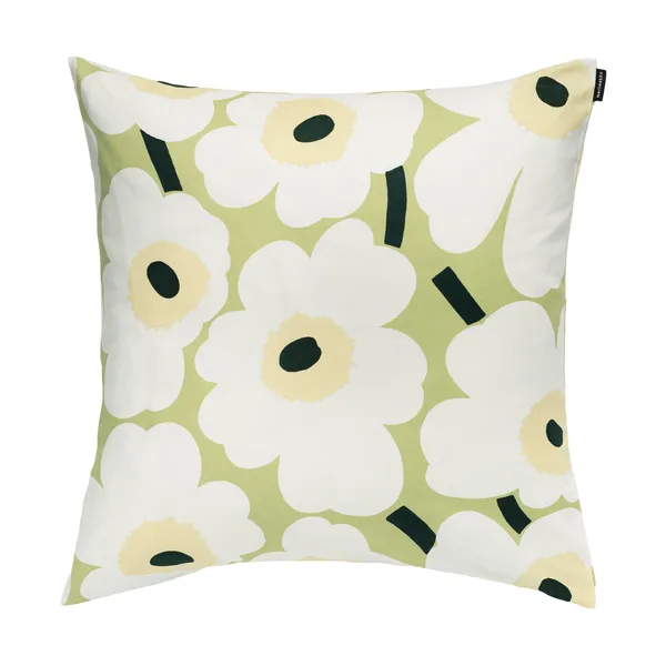 Pieni Unikko kuddfodral 50x50 cm, Pear, off white, melon
