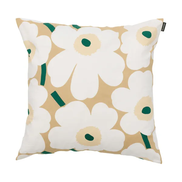 Pieni unikko kuddfodral 50x50 cm, Sand-white-hay