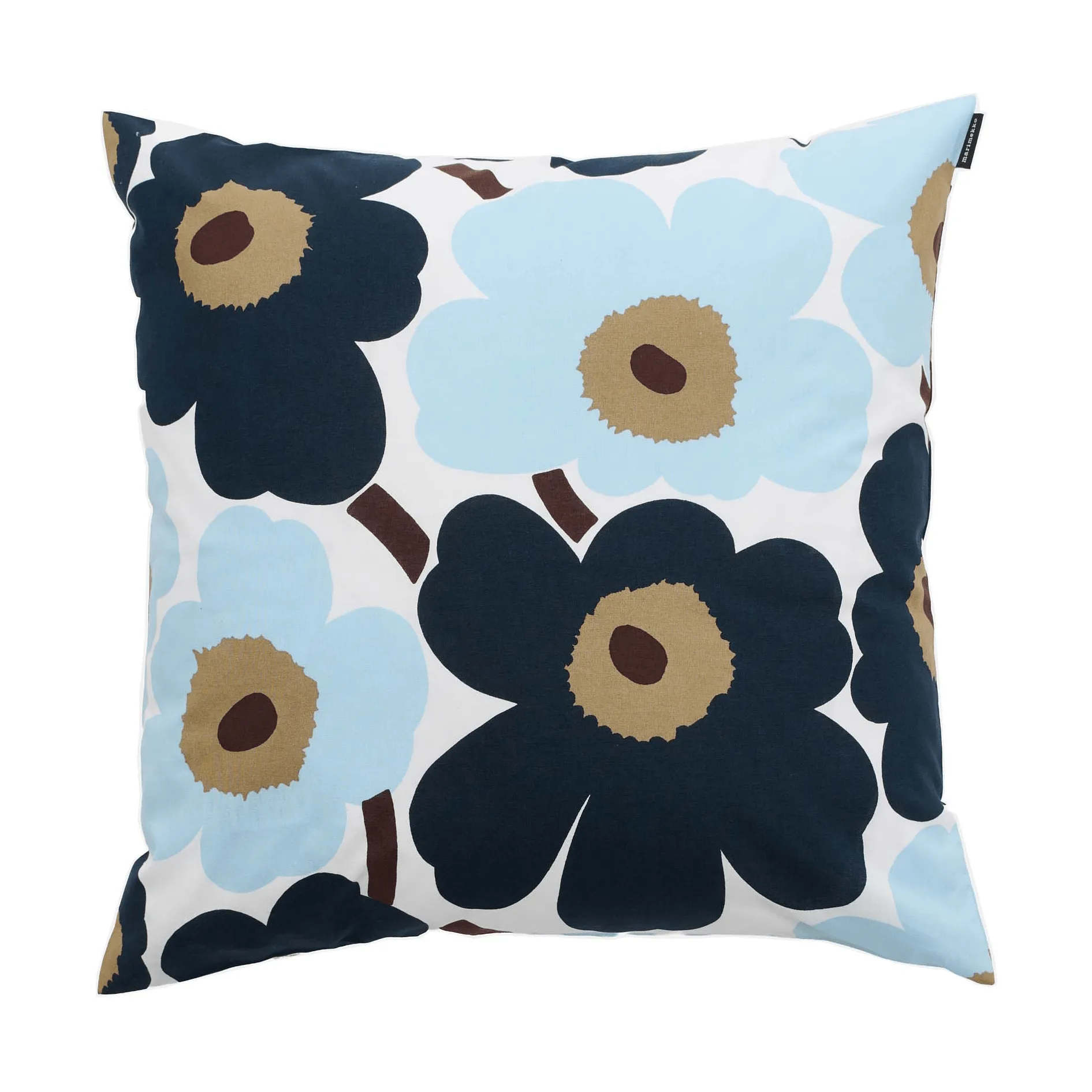 Marimekko Pieni Unikko pudebetræk 50x50 cm White-blueberry-cold blue-dark brown