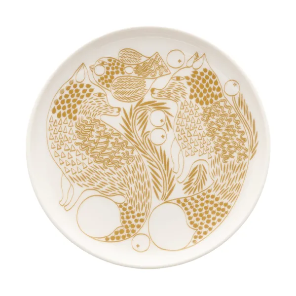 Piirto Ketunmarja assiett, White-bronze brown, Ø13,5 cm