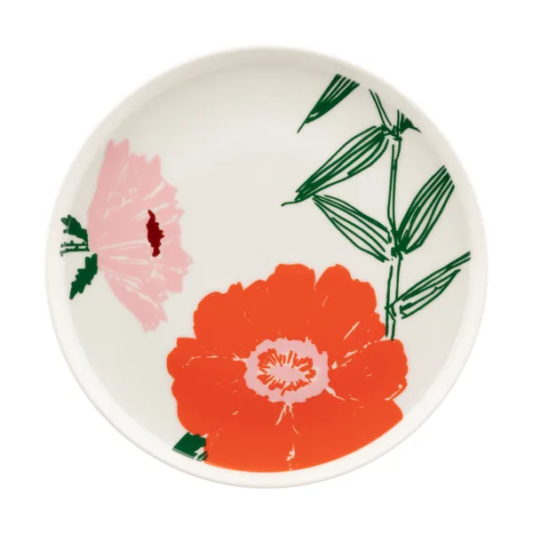Puutarhakutsut tallrik Ø20 cm, White-green