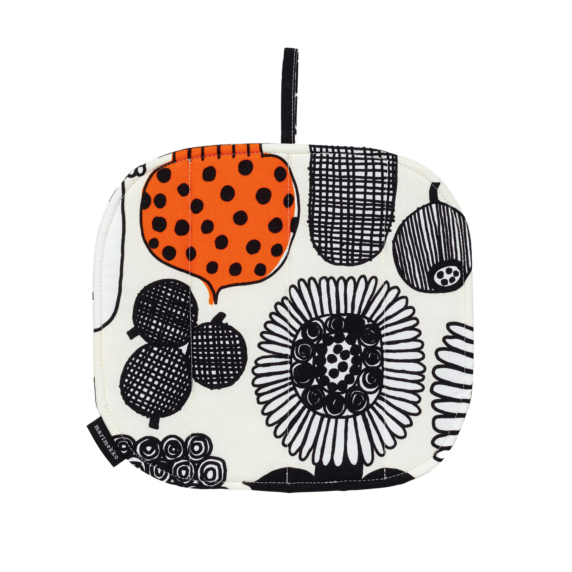 Marimekko Puutarhurin Parhaat grydelap White-black-orange billede