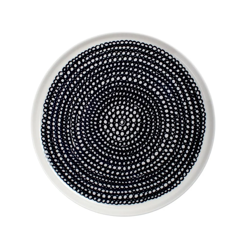Marimekko Räsymatto bord Ø 20 cm zwart-wit, kleine stippen