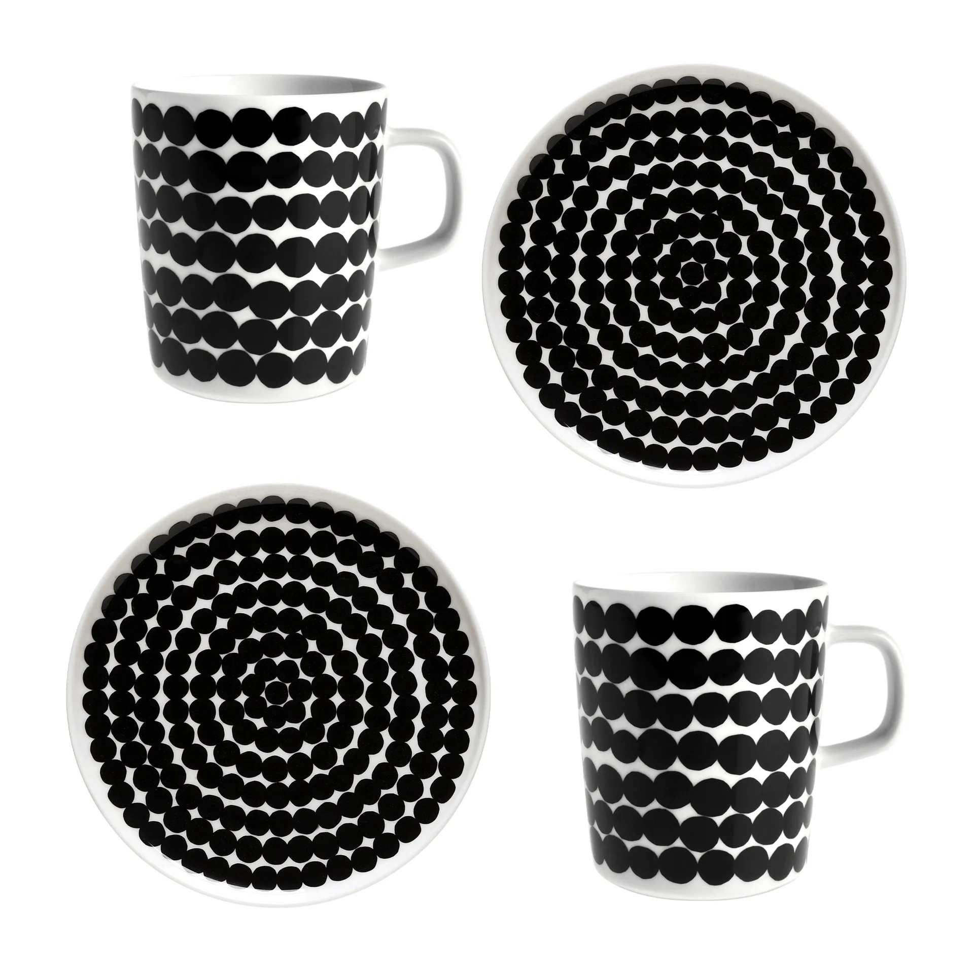 Marimekko Räsymatto morgenmadssæt Hvid-sort