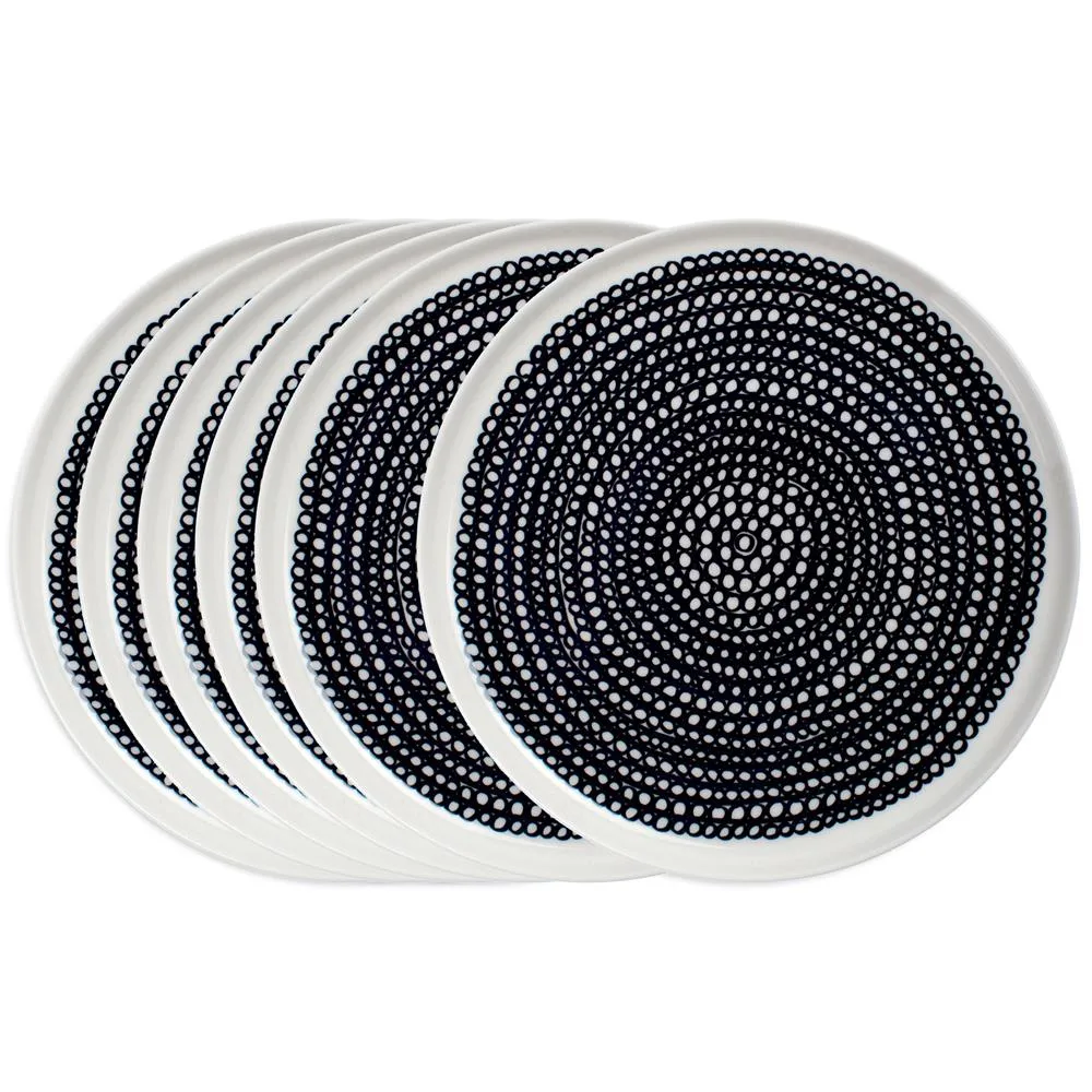 Marimekko R&auml;symatto tallerken 20 cm 6-pksort sm&aring; prikker
