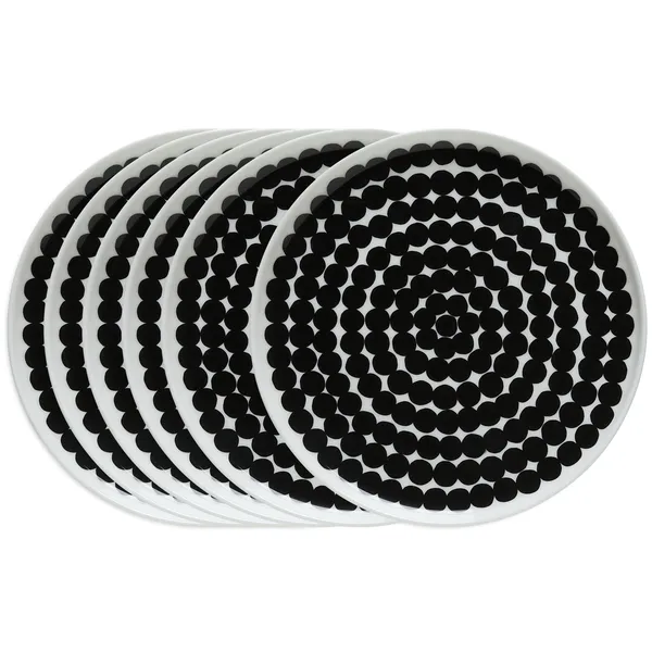 Räsymatto tallrik 20 cm, 6-pack svart