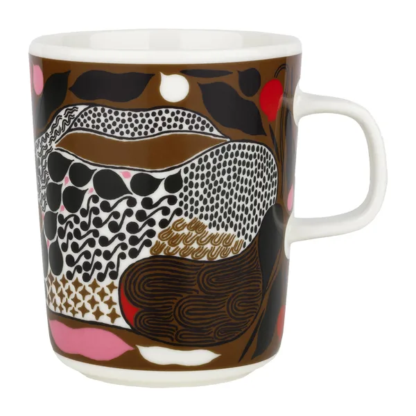 Rusakko mugg 25 cl, vit-brun-grön