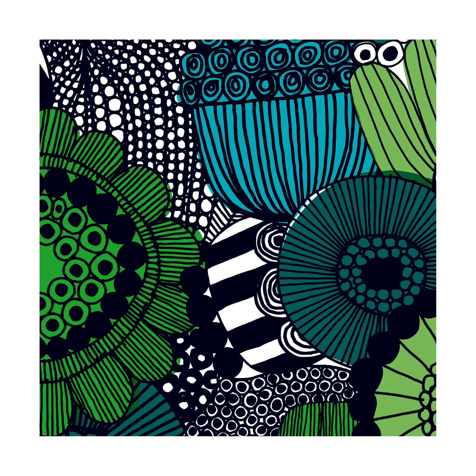 Marimekko Serviette Siirtolapuutarha cm Lot de 20 Blue-Green