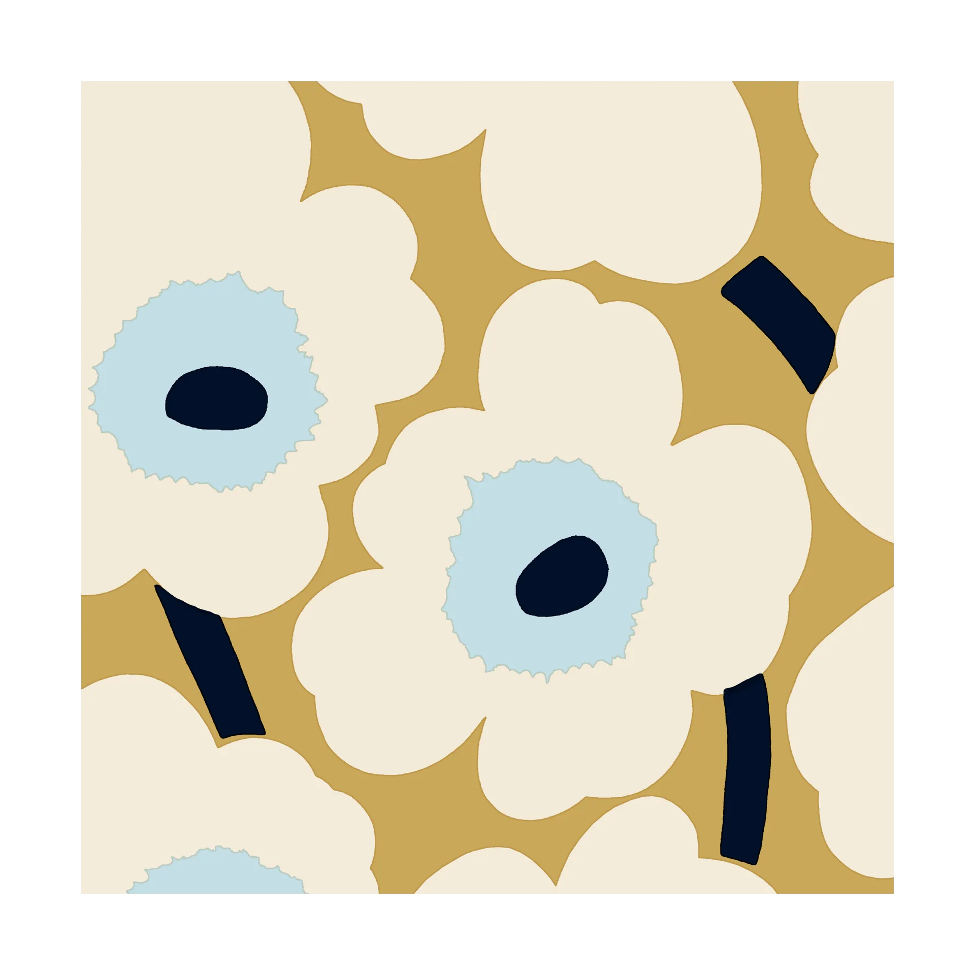 Marimekko Serviettes Unikko cm, Lot de 21 Beige-Blue