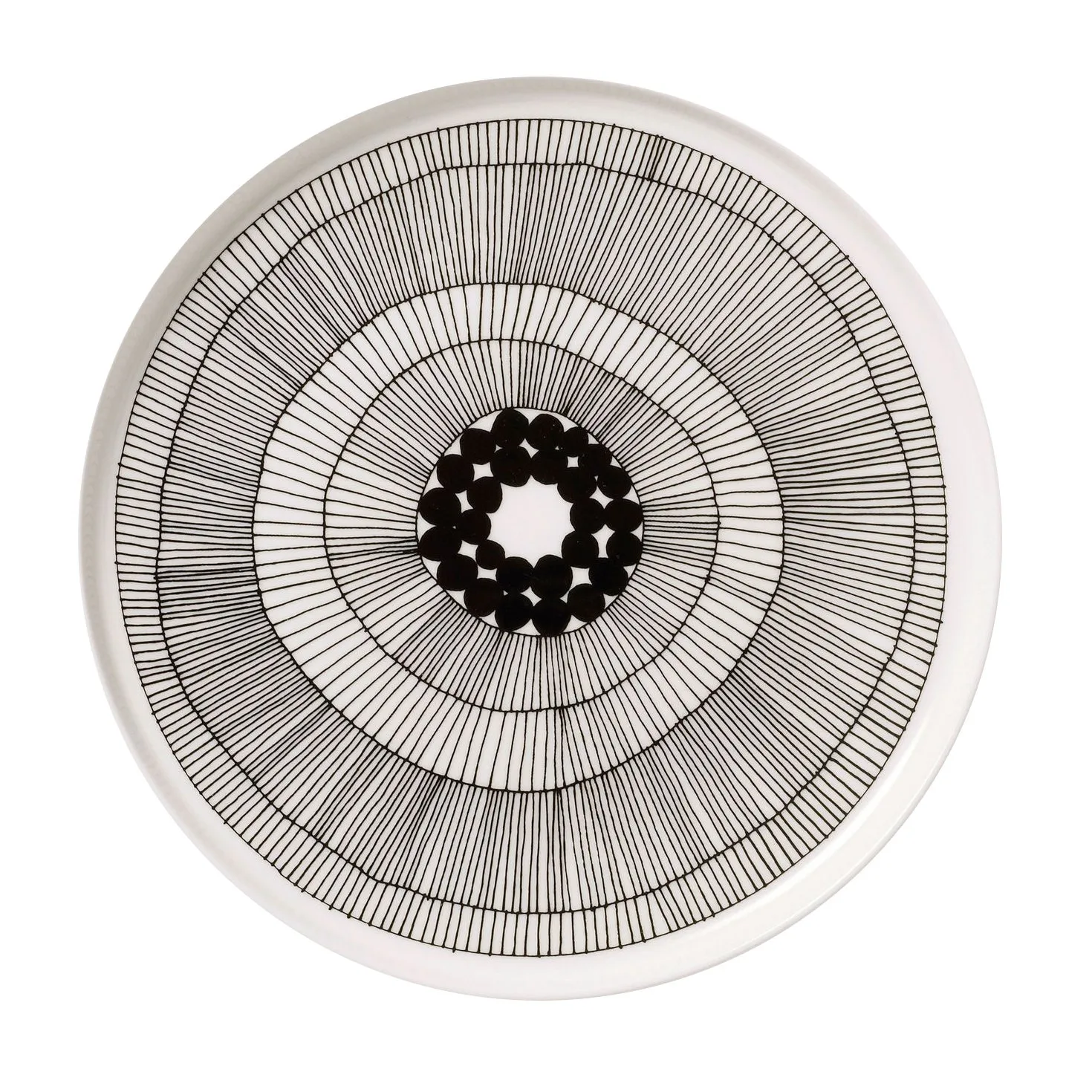 Marimekko Siirtolapuutarha tallerken Ø 25 cm sort-hvid