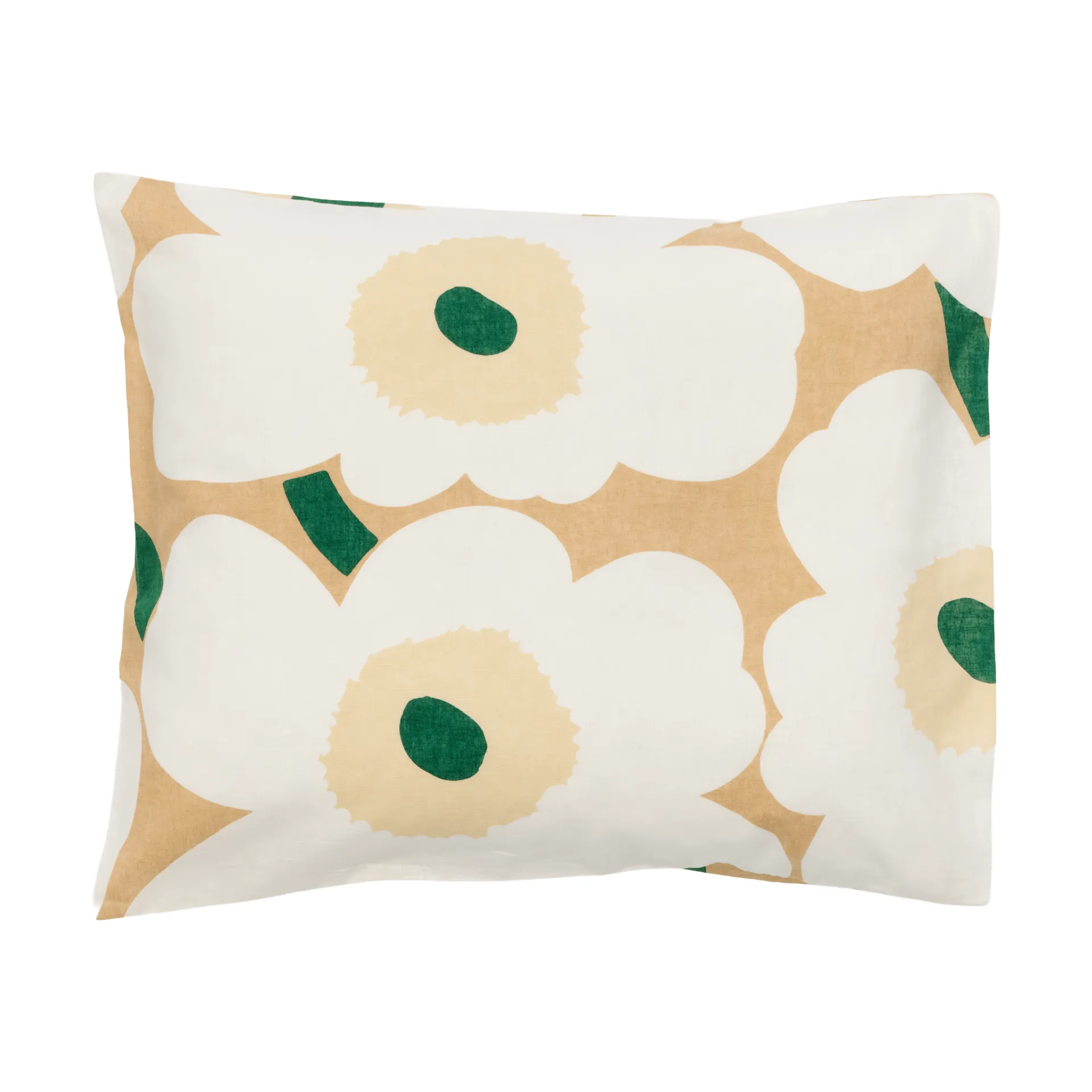 Marimekko Taie Unikko cm Sand-off white-hay-emerald