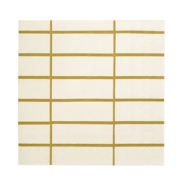 Tiiliskivi servett 33x33 cm 20-pack, Linen-ochre