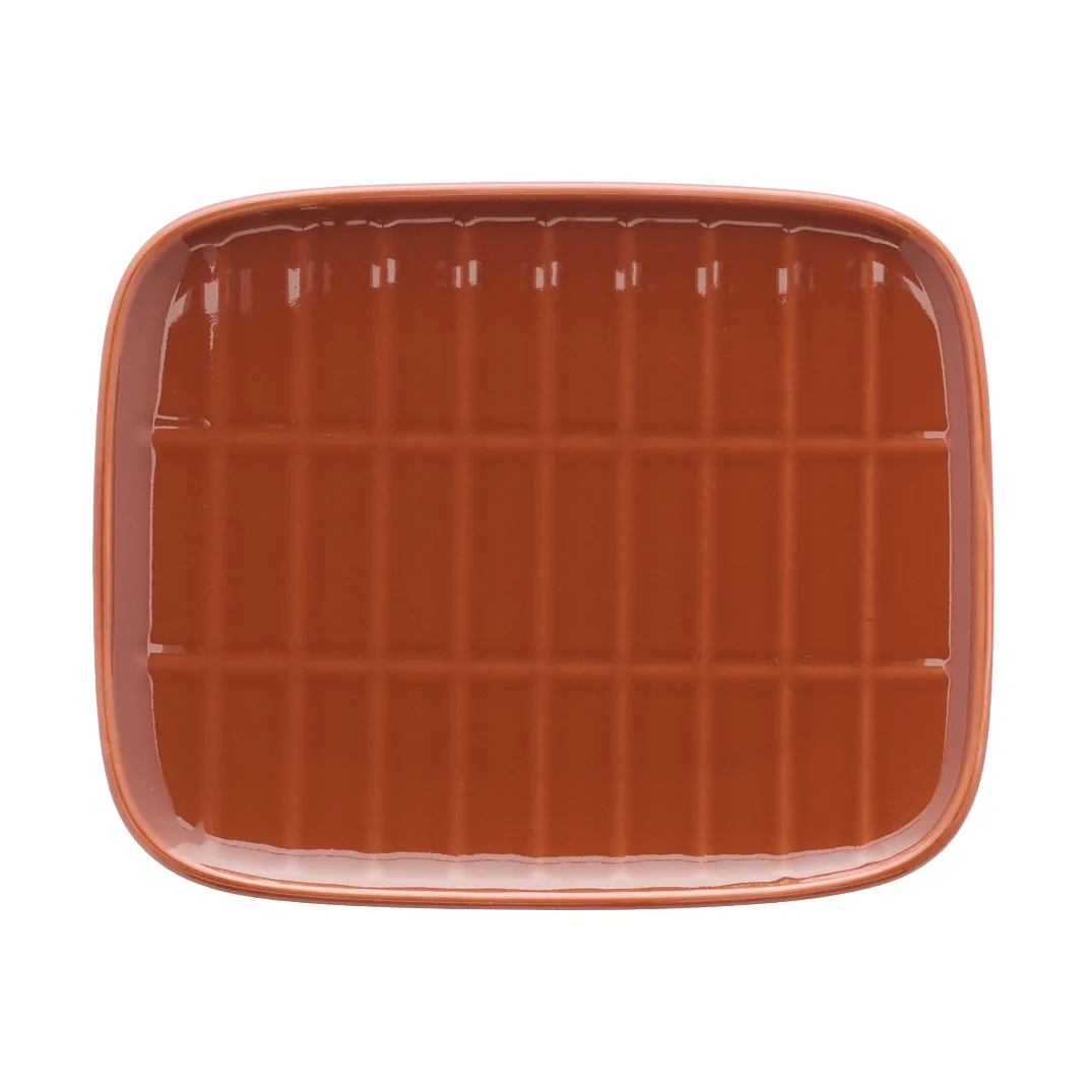 Marimekko Tiiliskivi tallerken 12x15 cm Chestnut