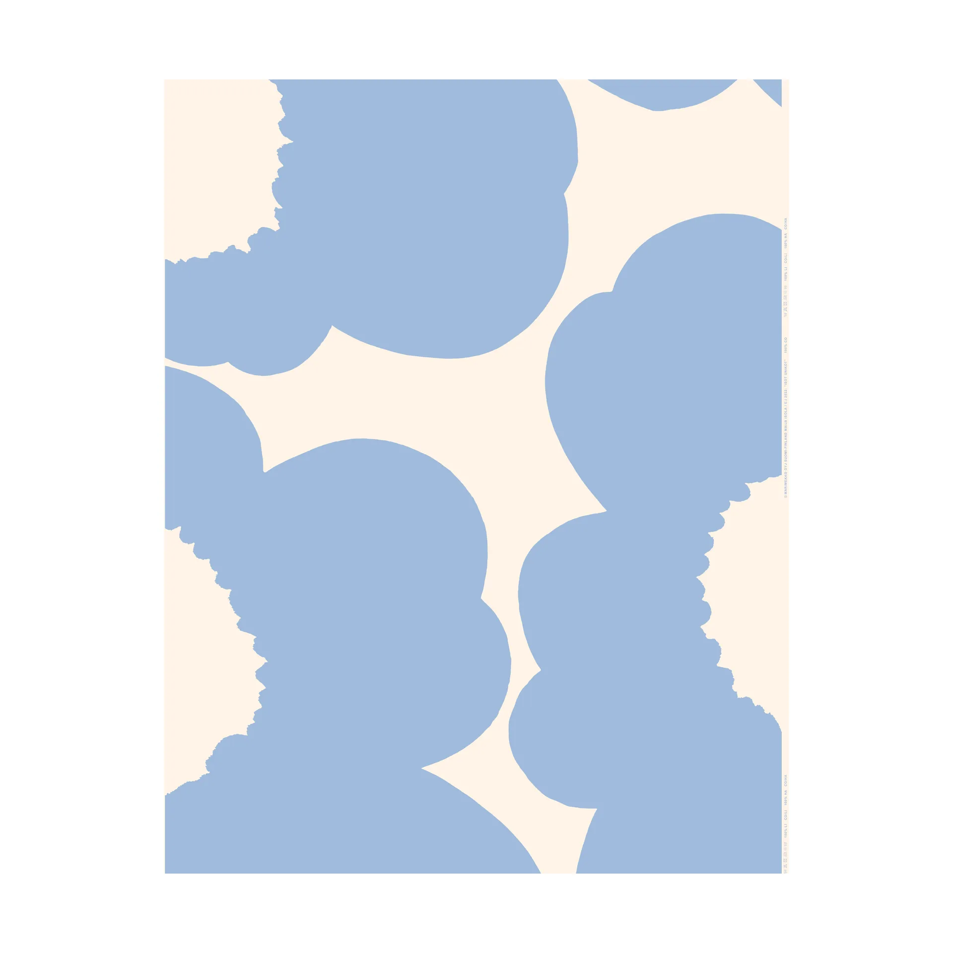 Marimekko Tissu Unikko Light blue-satin de coton