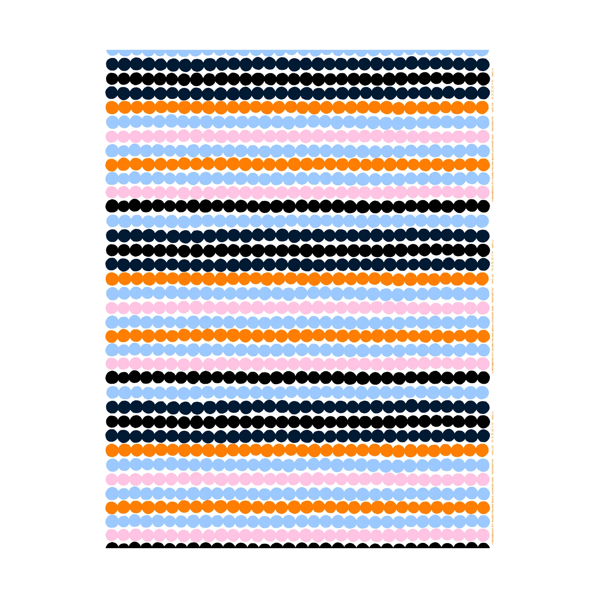 Marimekko Toile cirée Räsymatto White-pink-light blue-black