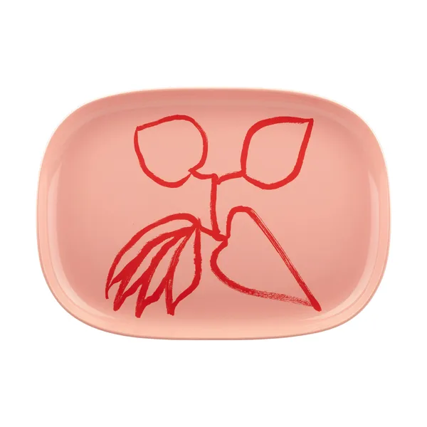 Ukonhattu serveringsfat 23x32 cm, Salmon red-tomato