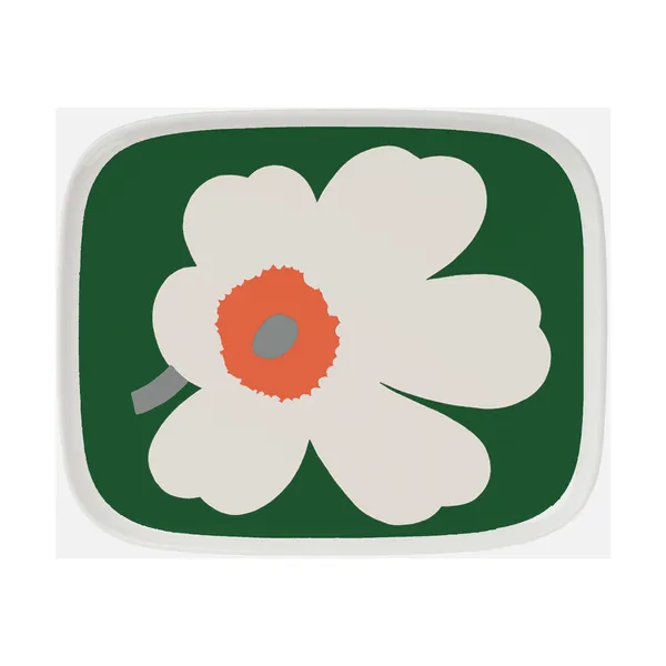 Unikko 60-årsjubileum fat 12x15 cm, White-green