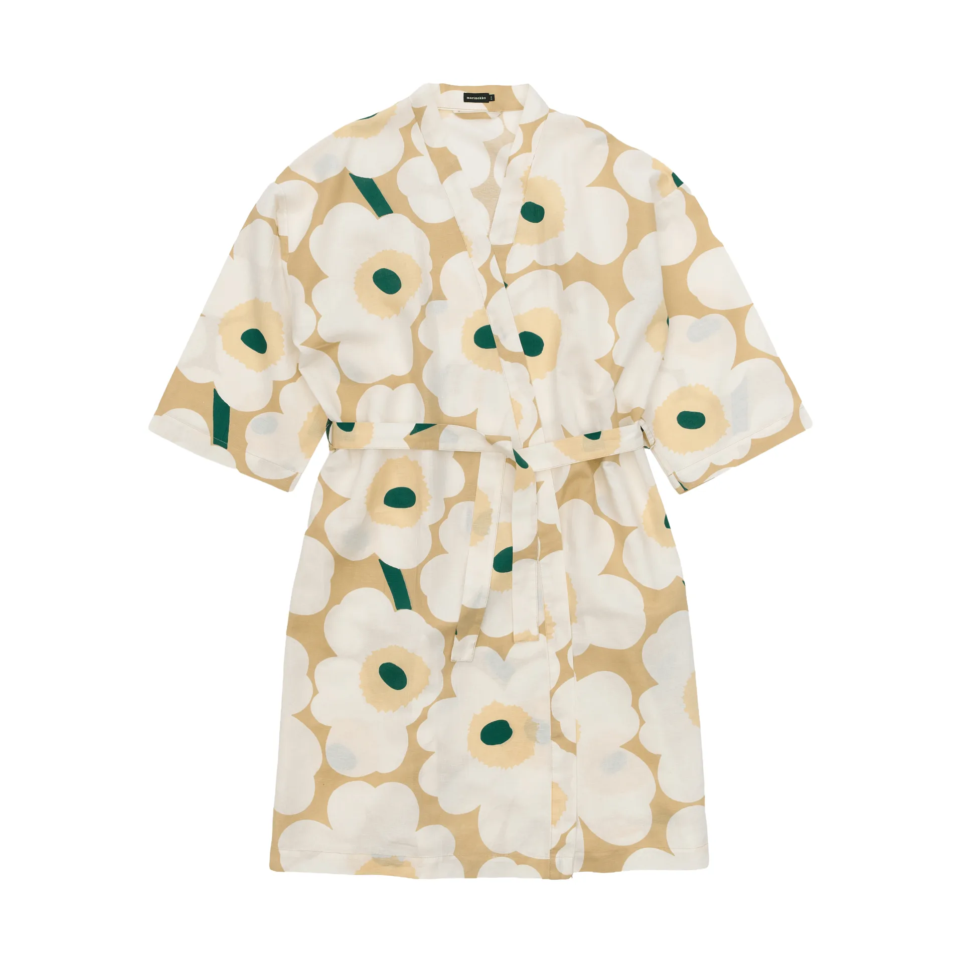 Marimekko Unikko badekåbe S/M Sand-off white-hay-emerald