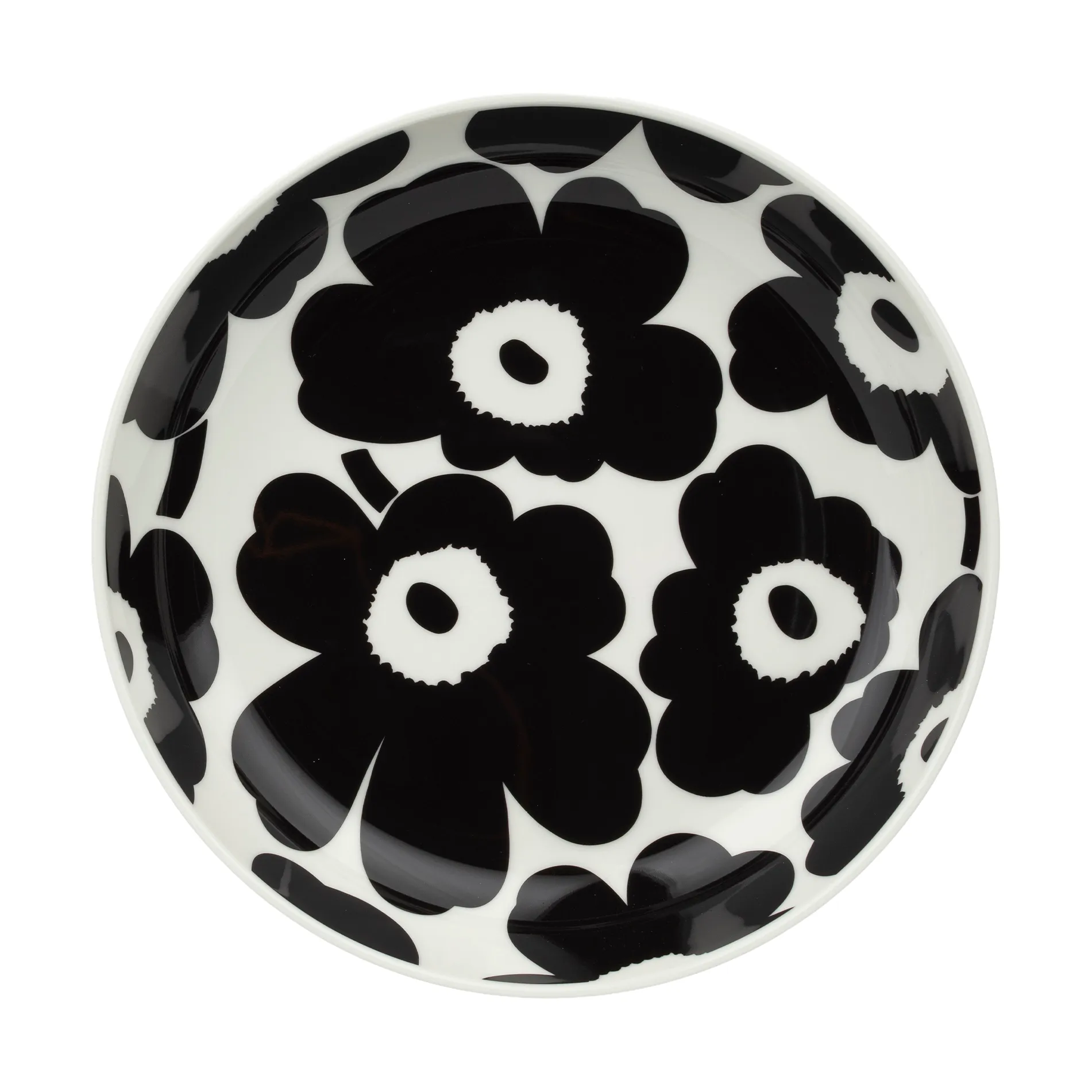 Marimekko Unikko djup tallrik &Oslash;20,5 cm Black-white