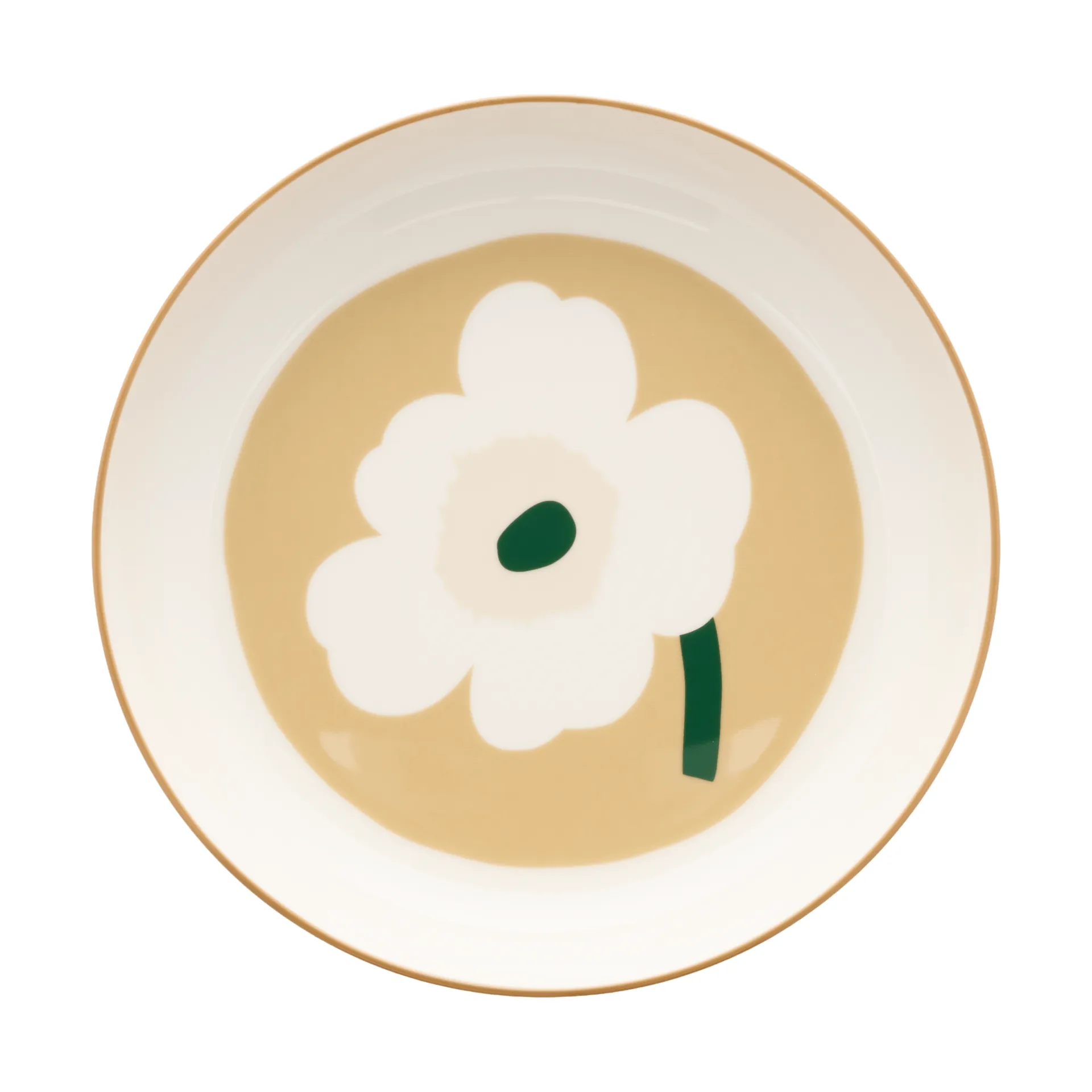Marimekko Unikko dyb tallerken Ø20,5 cm White-beige-lys sand-mørkegrøn